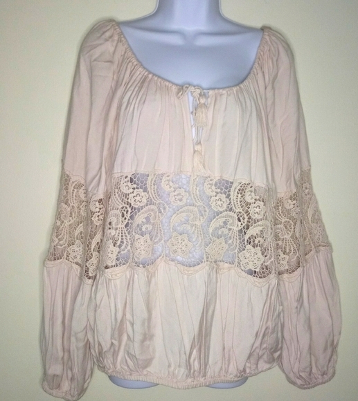 Free People Boho full center Lace long sleeve top - Picture 7 of 13